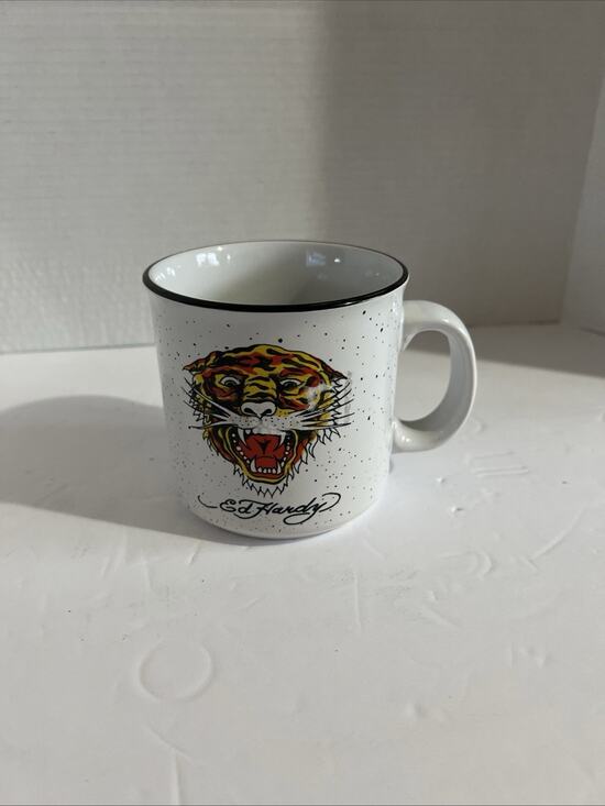 Ed Hardy Other - Silver Buffalo Ed Hardy Tiger Face Ceramic Camper-Style Coffee Mug 20 oz.